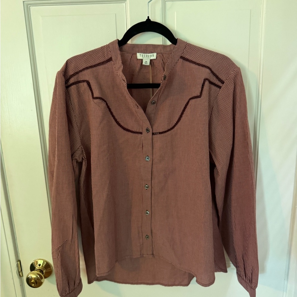 Tecovas Mauve Gingham Western Button-Front Shirt